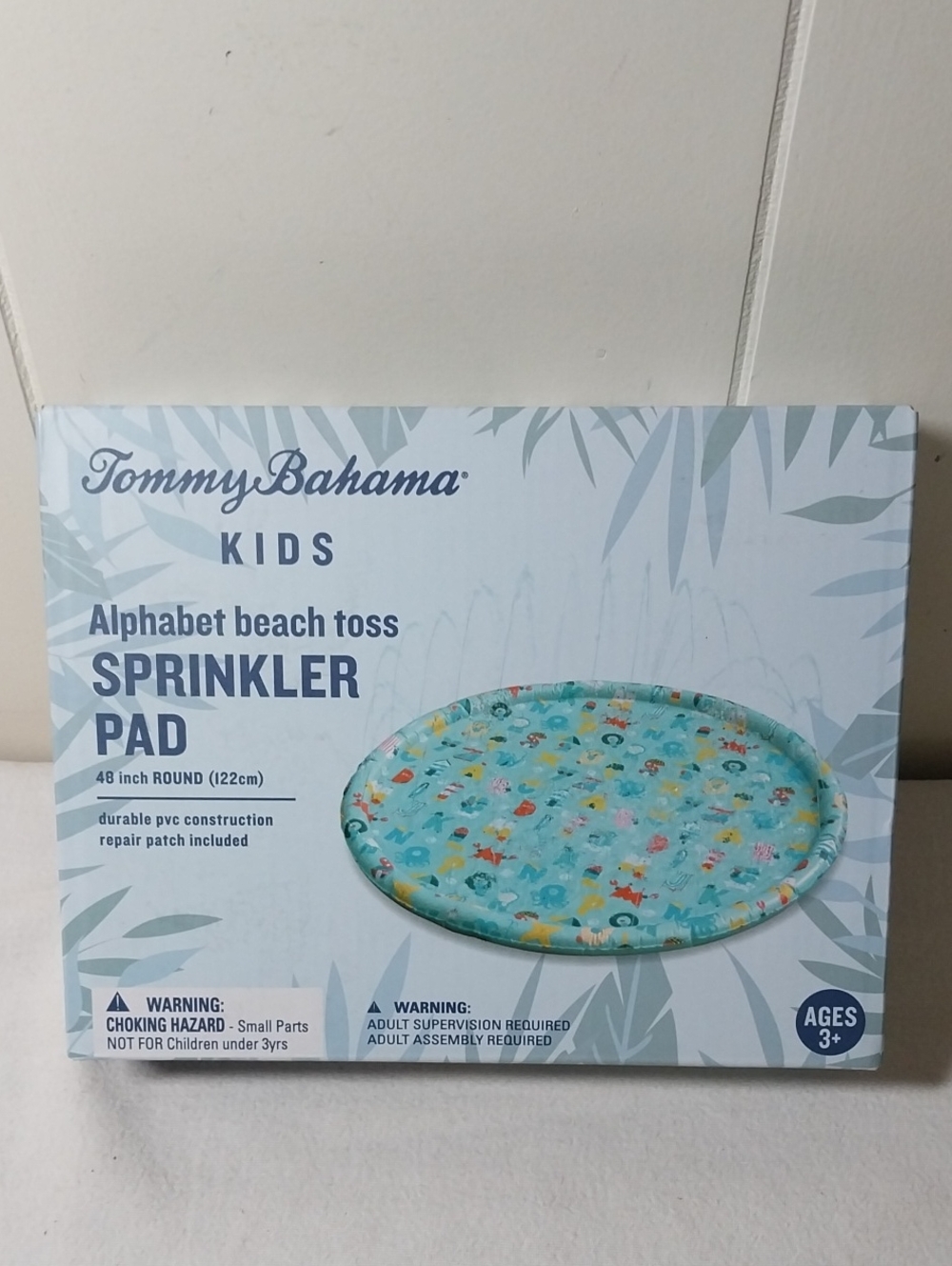 Tommy Bahama Kids Sprinkler Pad Alphabet Beach Toss NEW 48 In Round